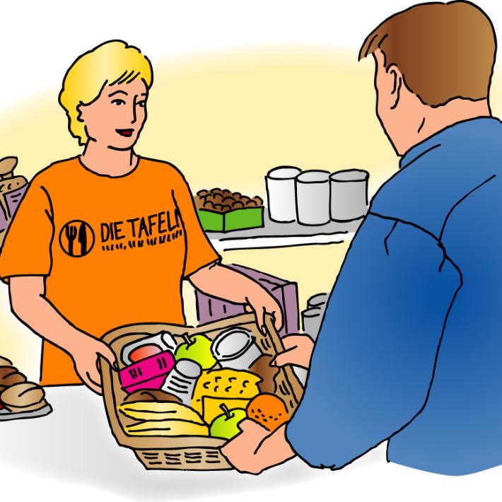 Lebensmittelausgabe bei der Tafel